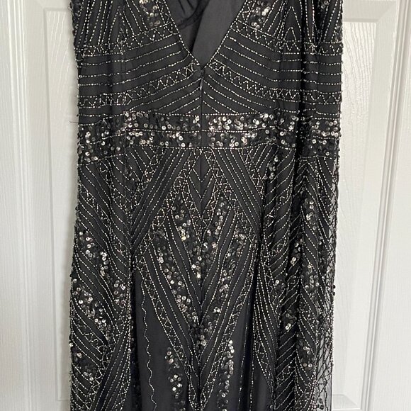 Marina Beaded Formal Gown - Charcoal Gray - Picture 6 of 7
